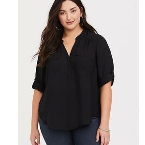 Torrid Black Pullover Blouse Size 2 or 2x
